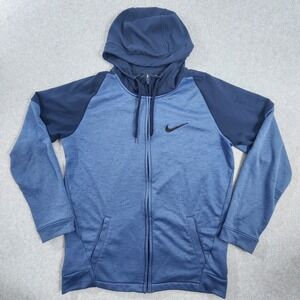Nike Dry Fit Full Zip Running Hoodie Light Men M Blue Athletic Jacket BV2676-451